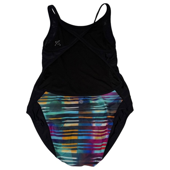 Athleta Streamline Rainbow Stripe Open Back One Piece Swimsuit - Picture 10 of 11